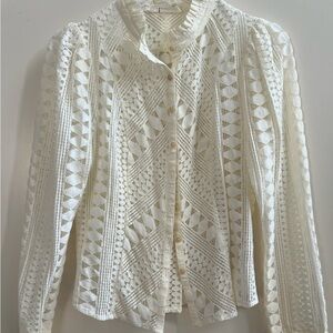 Anthropologie Cream Lace Blouse